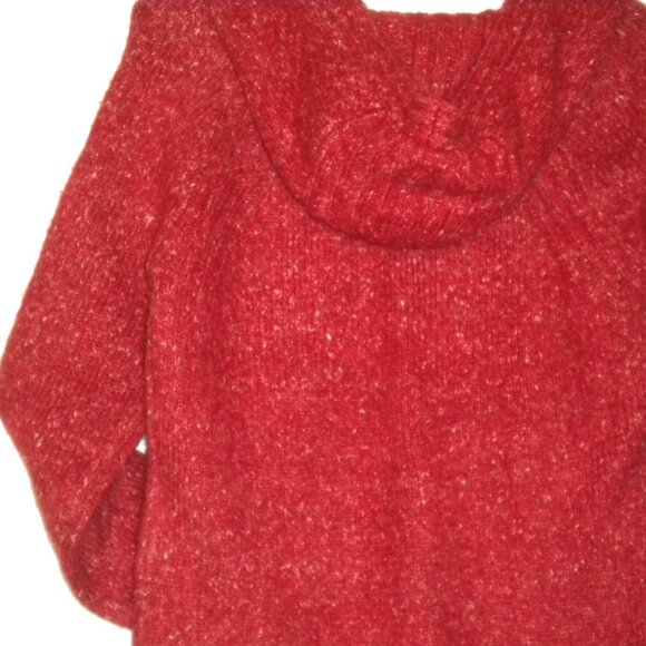 Cardigan With Hood Dark Red Size Small - Picture 3 of 8